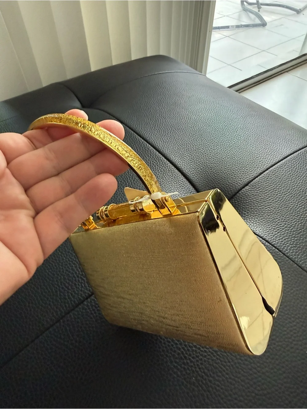 Vintage 2000s Gold Hard Shell Clutch Bag ✨ New with Tags